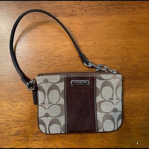 Brown Coach Small Wristlet